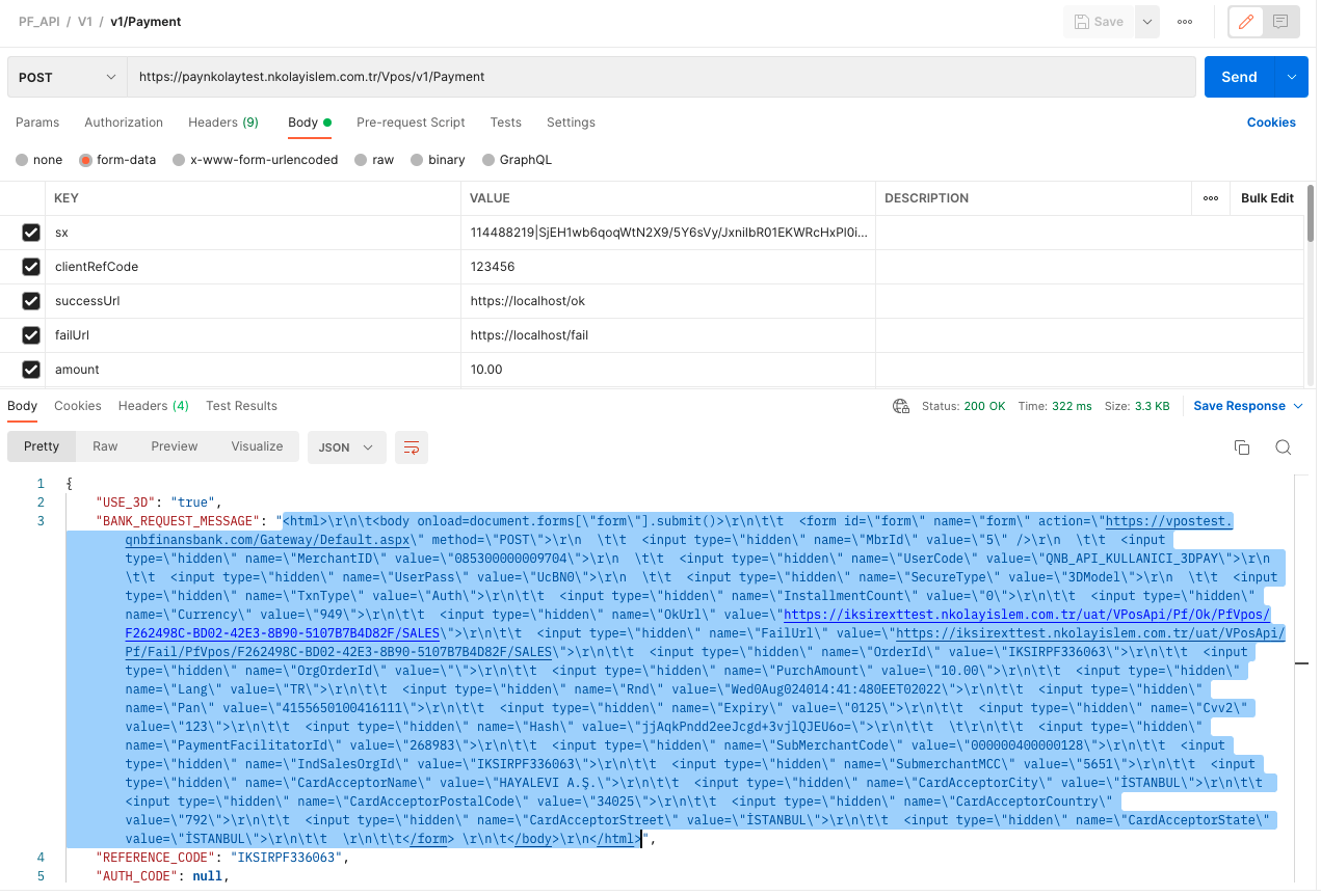 Paynkolay API v1 Response